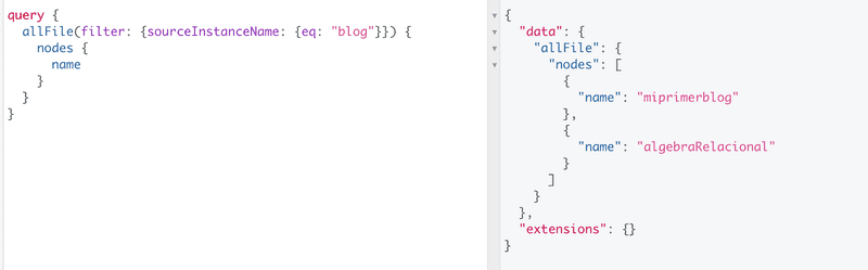 graphql query con los archivos en blog
