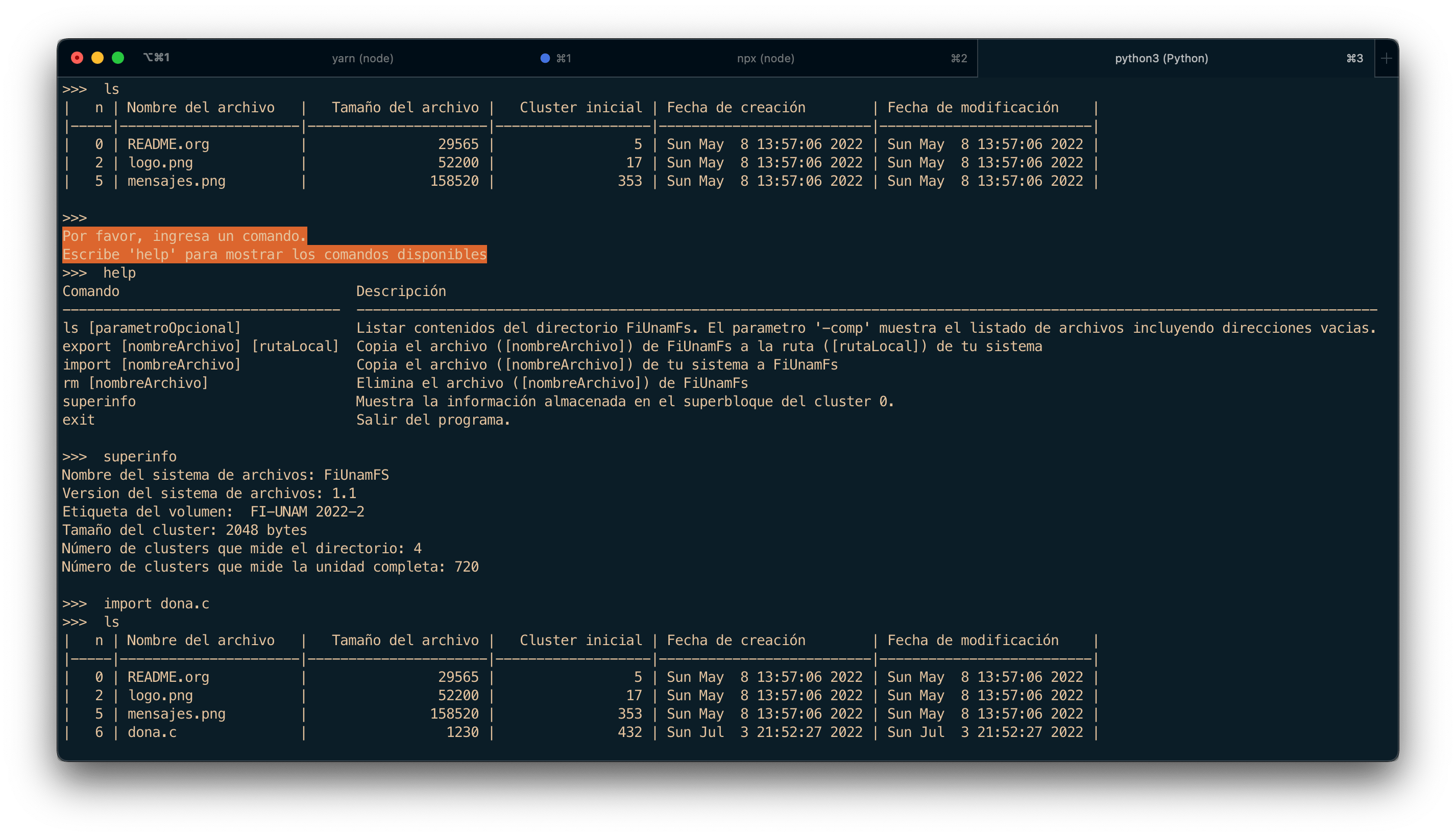 Micro Files System operation